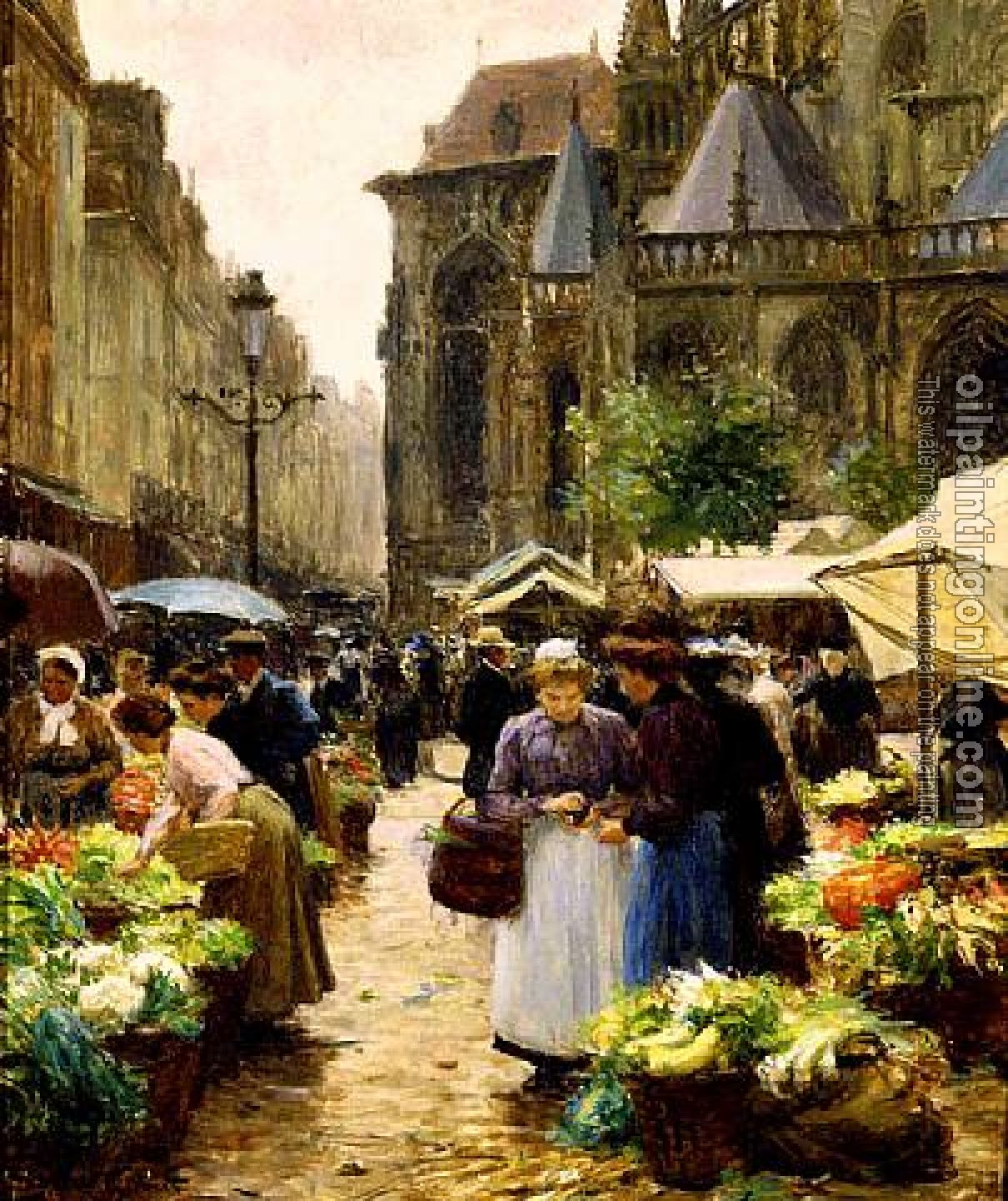 Gilbert, Victor Gabriel - Market in Dieppe